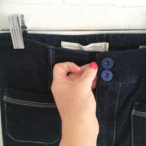 Anthropologie x Pilcro & The Letterpress Bell Bottom Jeans High Rise Flare Sz 25 - Picture 8 of 16